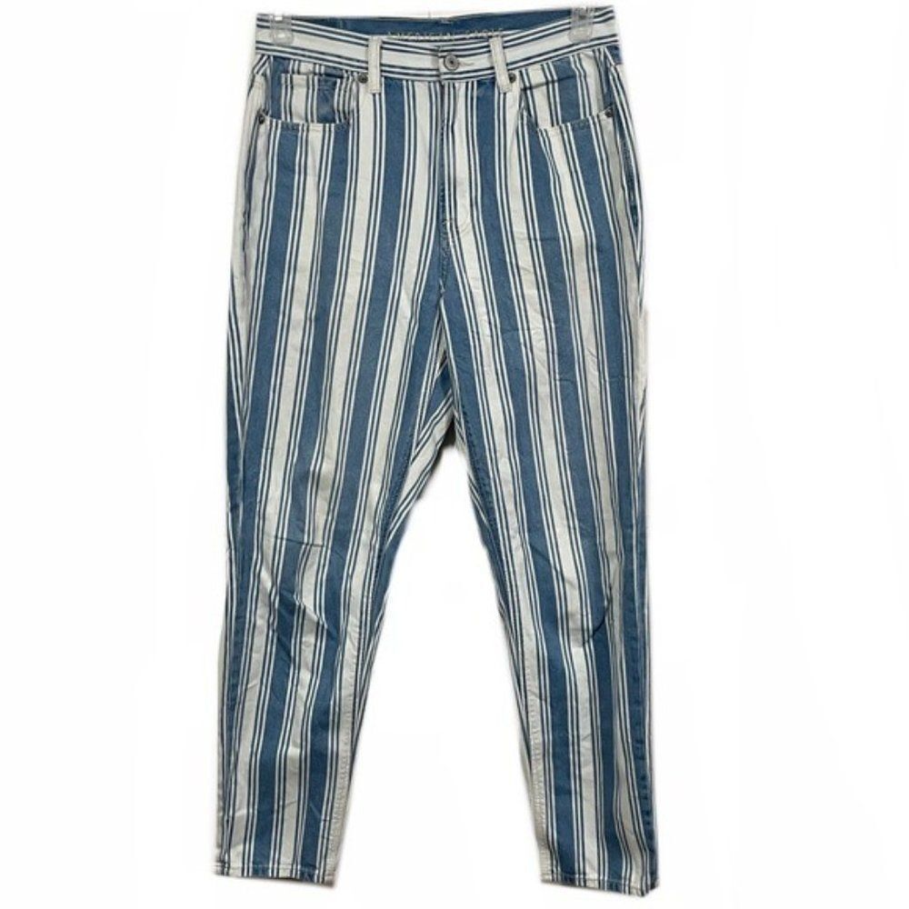 American Eagle Beach Striped Mom Jeans